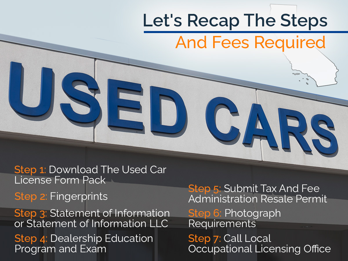 7 Steps To Get Your California Used Car Dealer License