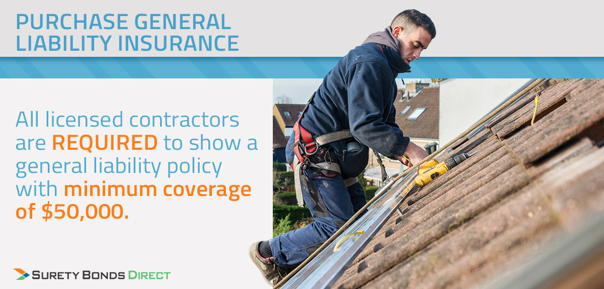 You must purchase general liability insurance or at least have a minimum of $50,000.